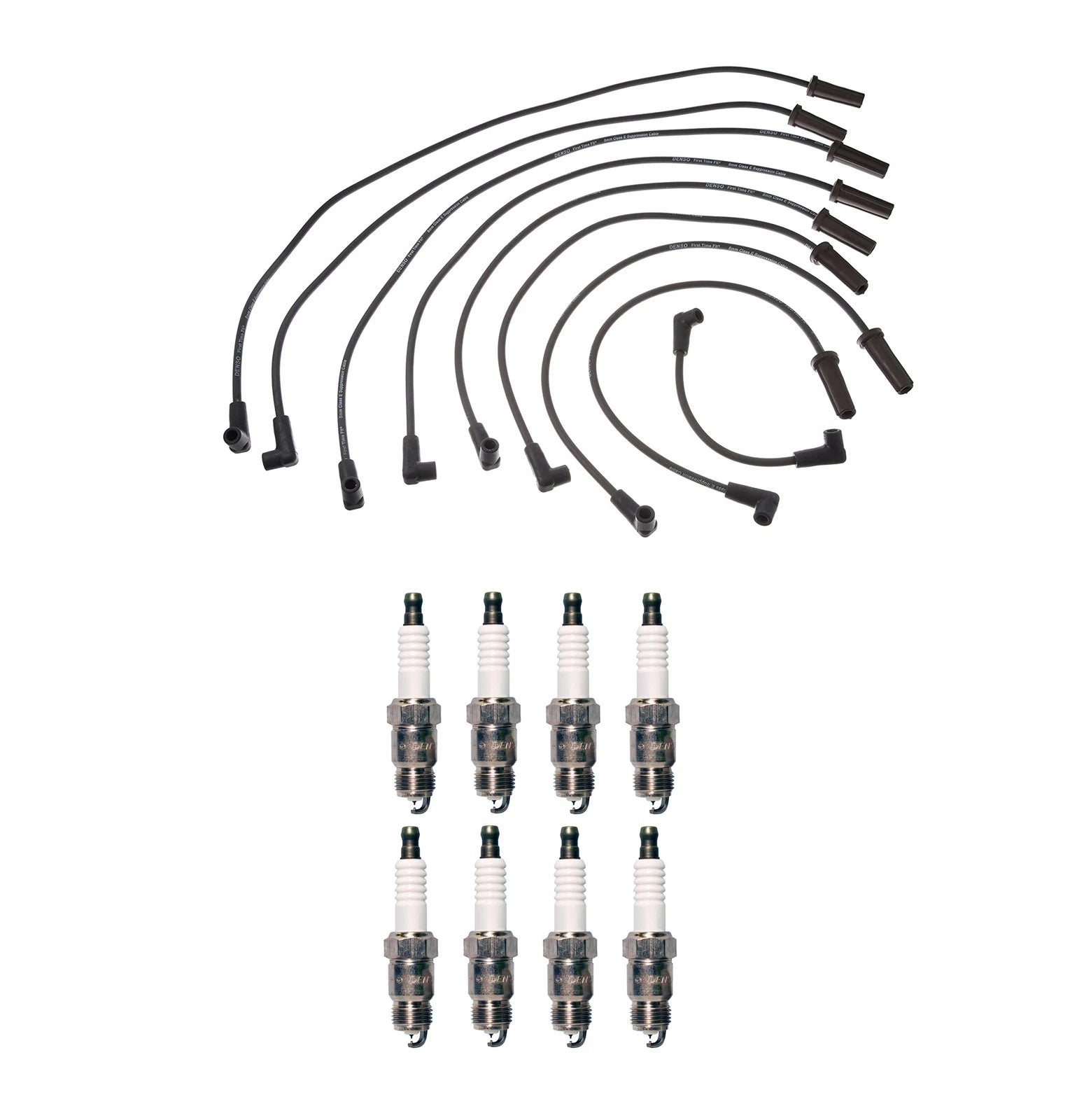 Denso 8mm Wire Set & 8 Iridium TT Spark Plugs for Chevy GMC V8