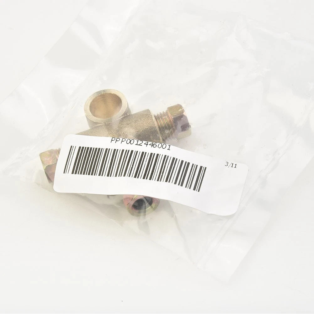 Three-Way Brake T Piece Tee with 3-Male Nuts for M10 3/16 Pipe (Metric)