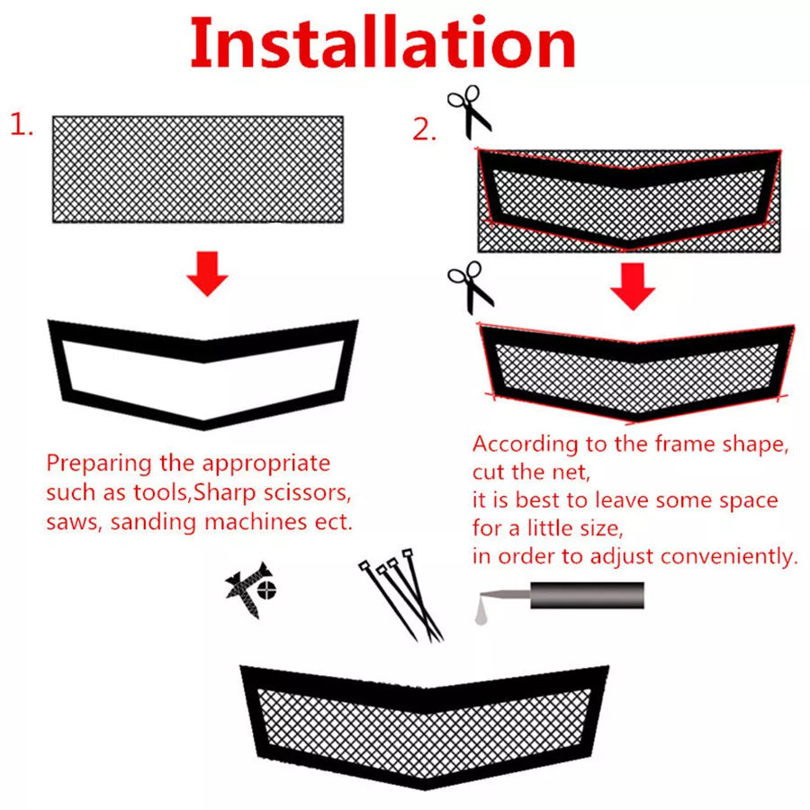 40''x13'' Front Bumper Hood Vent Spoiler Grille Mesh Net for Car AU