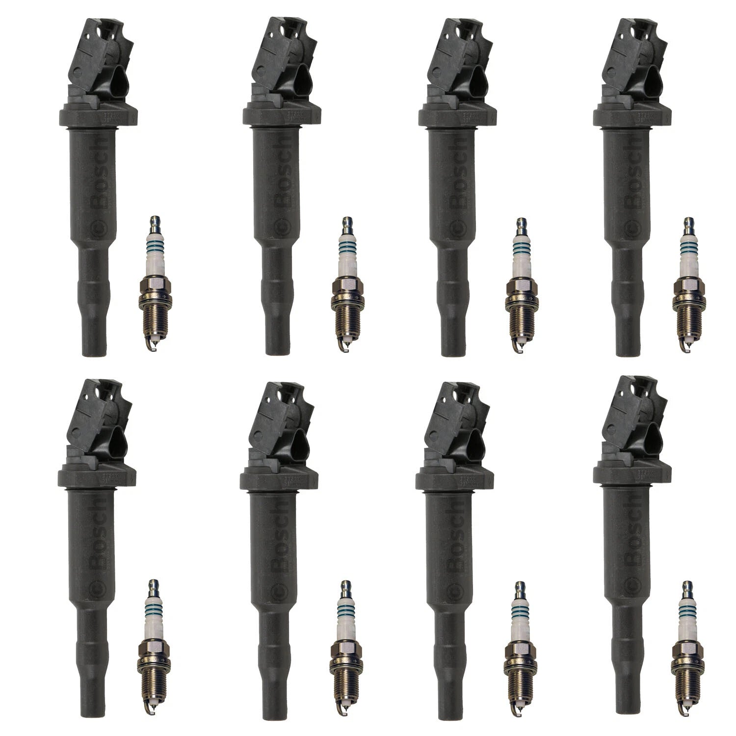 Set of 8 Ignition Coils & Iridium Spark Plugs for BMW E70 X5 4.8 V8