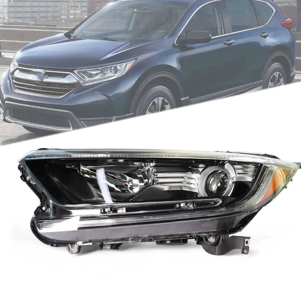 Headlight for Honda CR-V (2017–2022) Halogen Black Driver Left Side