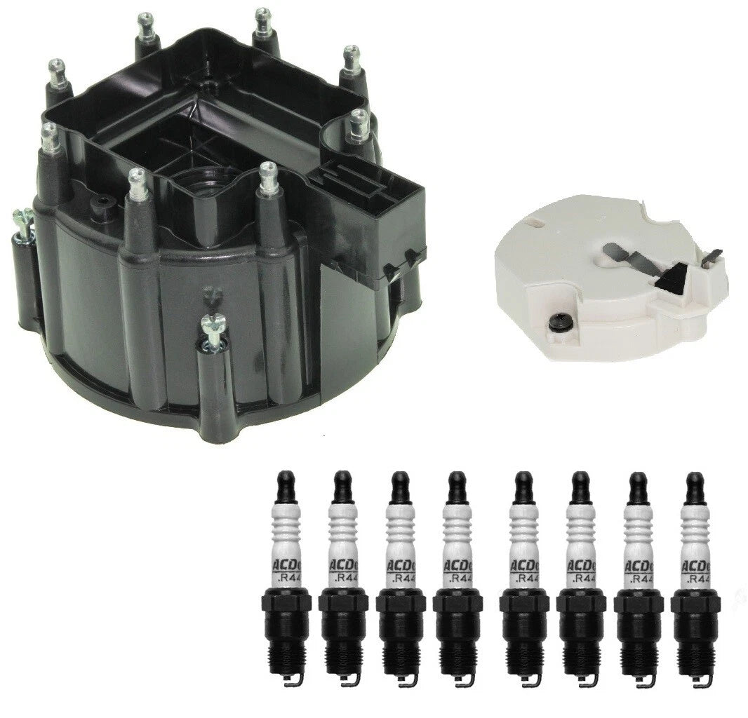 Distributor Rotor Cap & Spark Plugs Kit for Chevrolet C10 C20 GMC C1500 (1973–1987)
