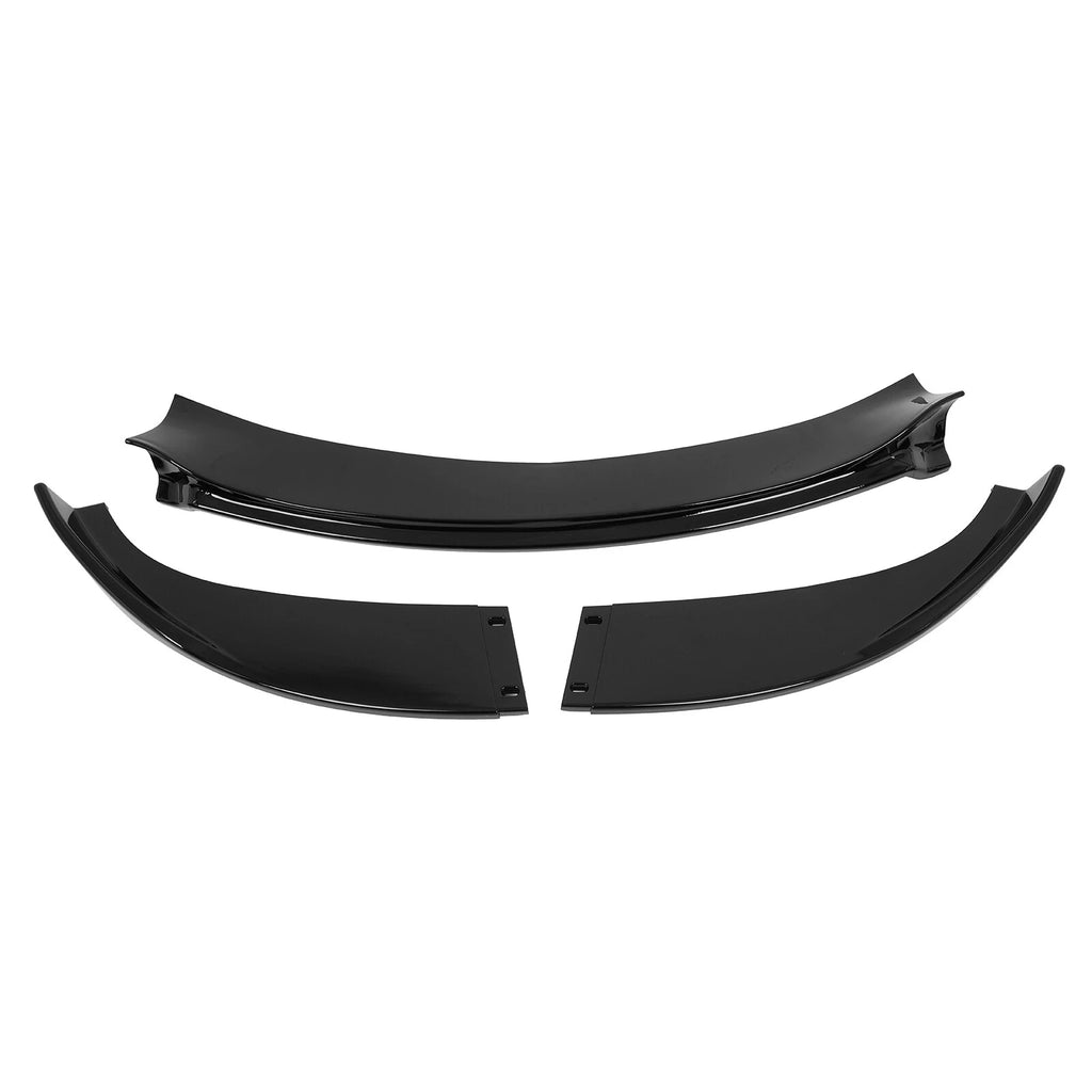 Front Bumper Lip Spoiler for BMW E60 M5 (2006–2010) - Glossy Black, 3 Pieces
