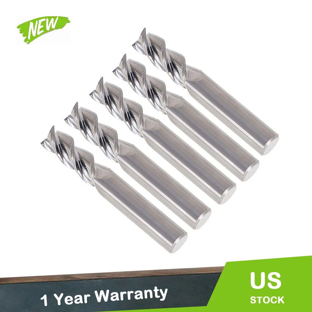 5 Pcs 3/8" 3 Flute End Mill Carbide 28584-5 for Automotive (USA)