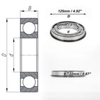 Deep Groove Ball Bearing 6016NR for Scooter Skateboard Wheel (80x125x22mm)