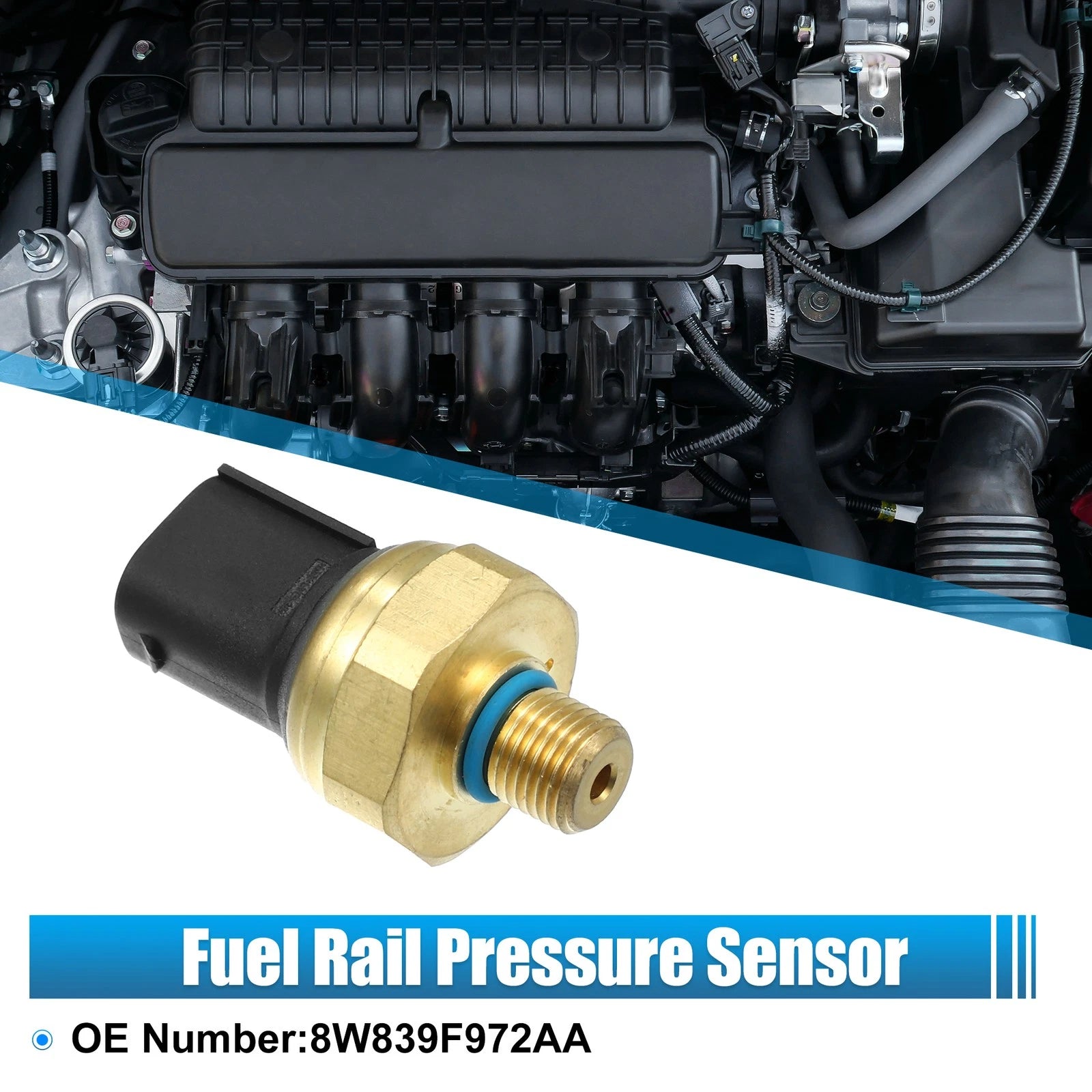 Fuel Rail Pressure Sensor 8W839F972AA for Ford Edge, Volvo XC60, S60 (2007–2023)