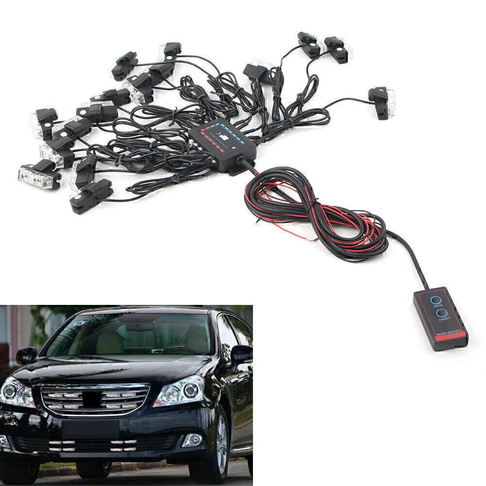 LED White Strobe Lights for Car Truck Emergency Warning