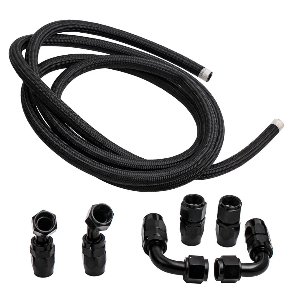 10AN 12FT Braided Gas/Oil/Fuel Hose Line + Hose End Fitting Separator Kit 500PSI