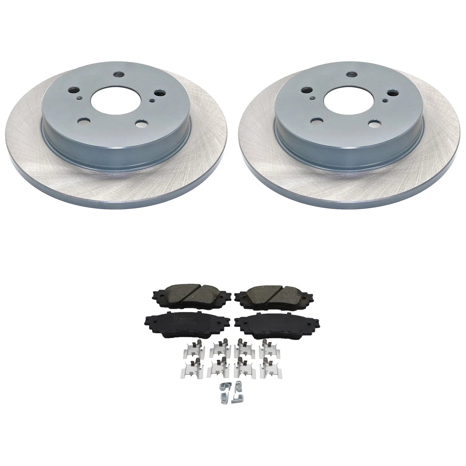 Set of 2 DuraGo Rear Rotors & Bosch QuietCast Pads for C-HR Prius (2016–2022)