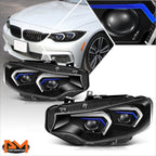 LED HID Projector Black Headlights for BMW 428I 430I 435I 440I M3 (2014–2020)