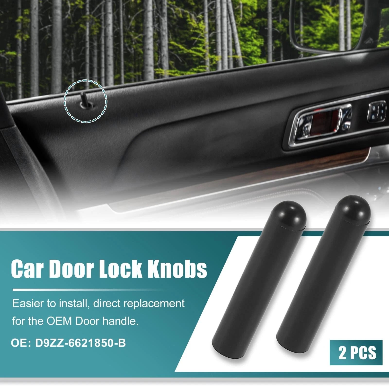 2X Door Lock Knobs for Ford (D9ZZ6621850B)