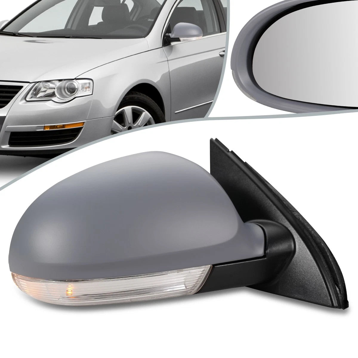 Powered Heated Passenger Side Mirror for Volkswagen Passat (2006–2010) VW1321136