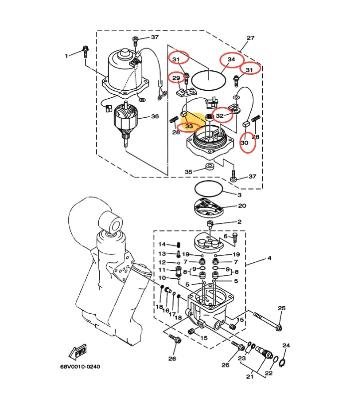 Breaker & Brush Assy for Honda BF100 BF135 BF150 BF200 (1990–2023)
