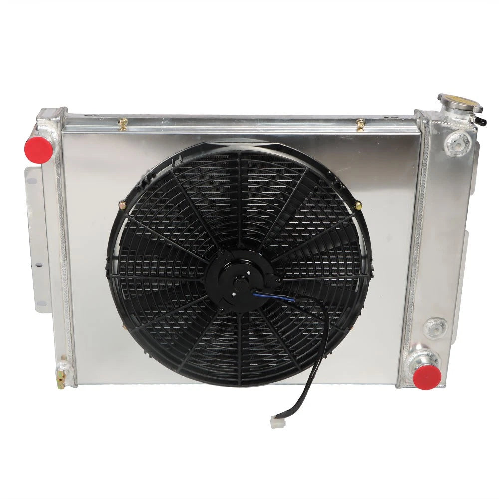 3 Row Aluminum Radiator with Shroud Fan for Chevy Camaro Pontiac Firebird (1967–1969)
