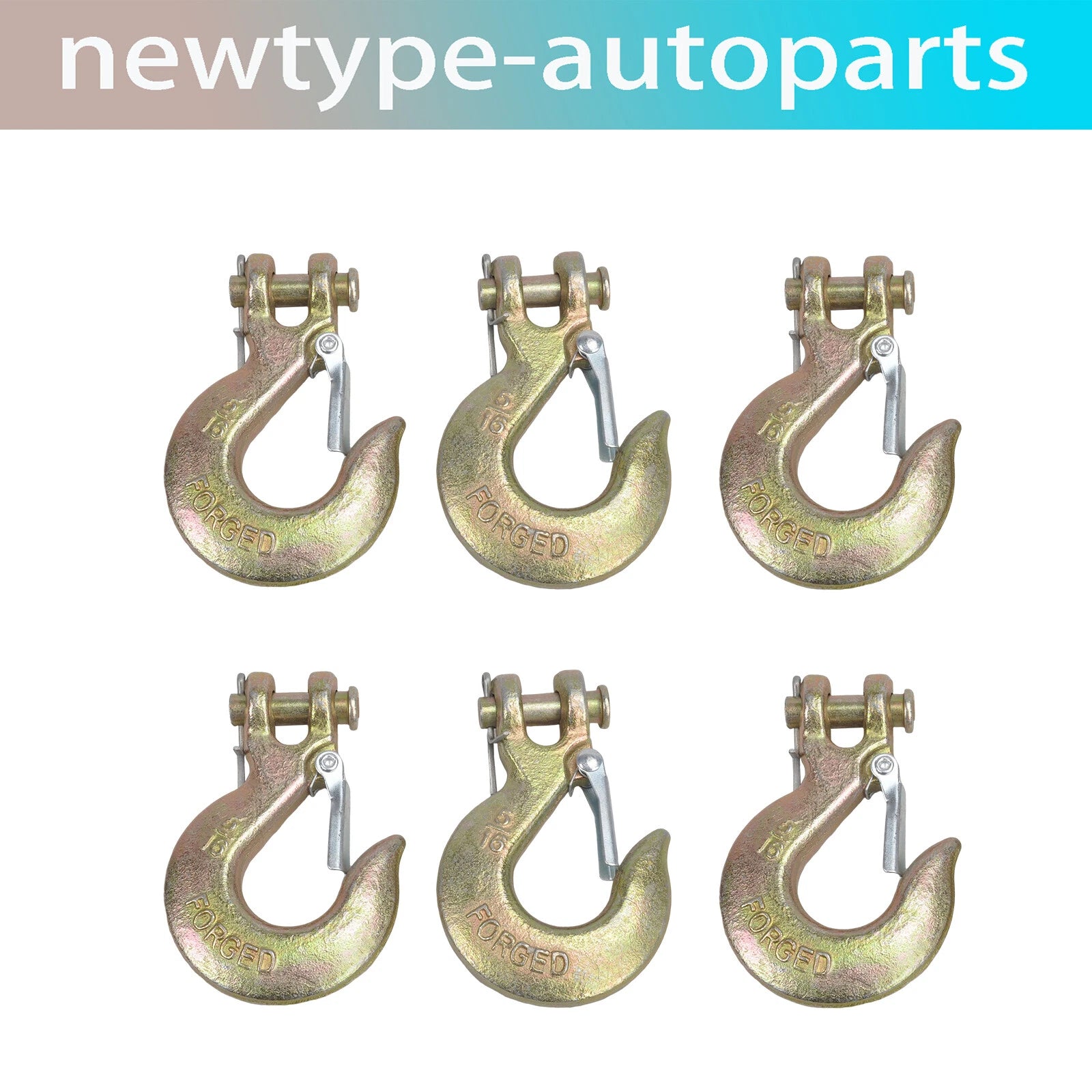 6Pcs Clevis Slip Hook 5/16" for G70 (Heavy Duty, Safety Latch)