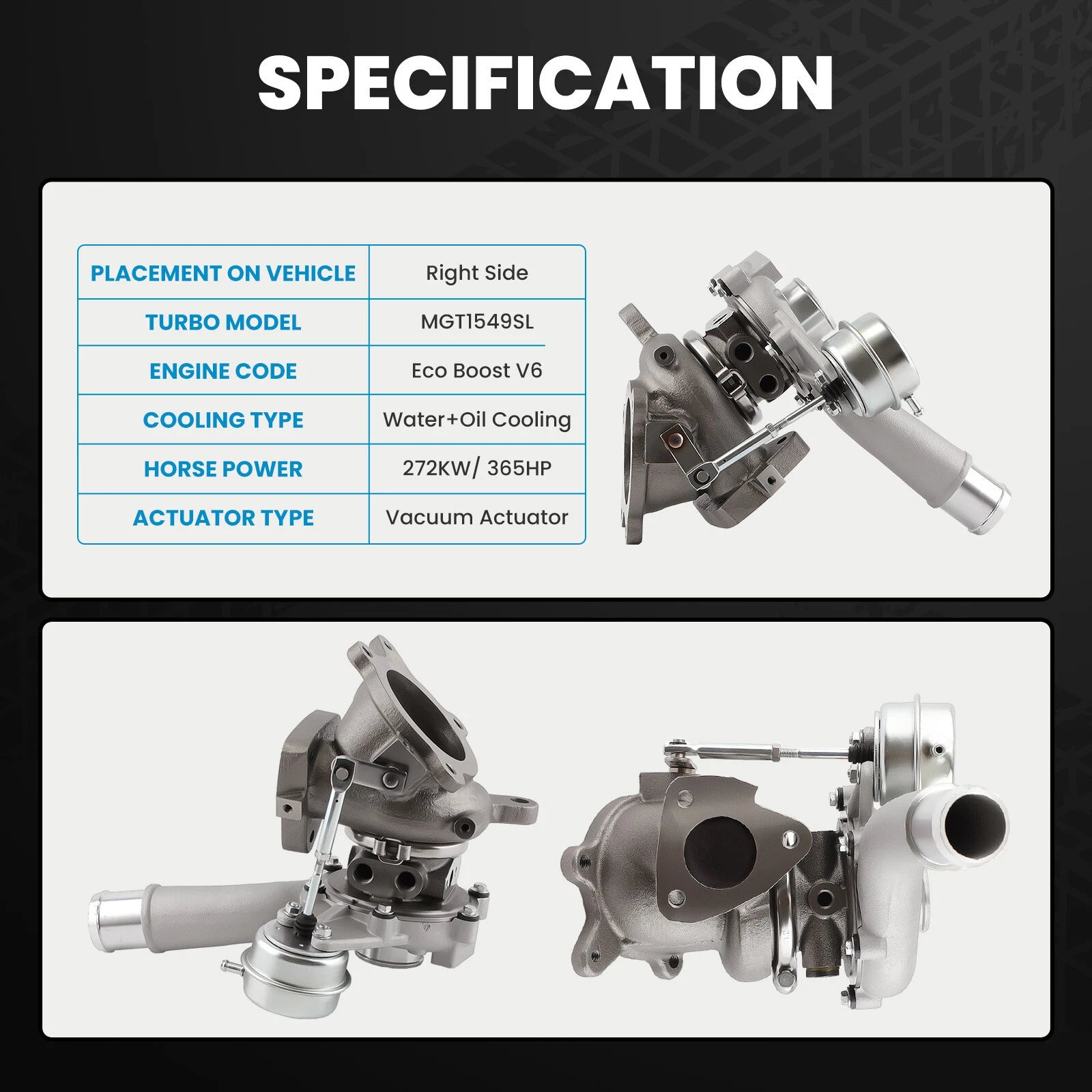 Turbo Charger for Ford Flex Explorer Taurus 3.5L V6 (2009–2019)