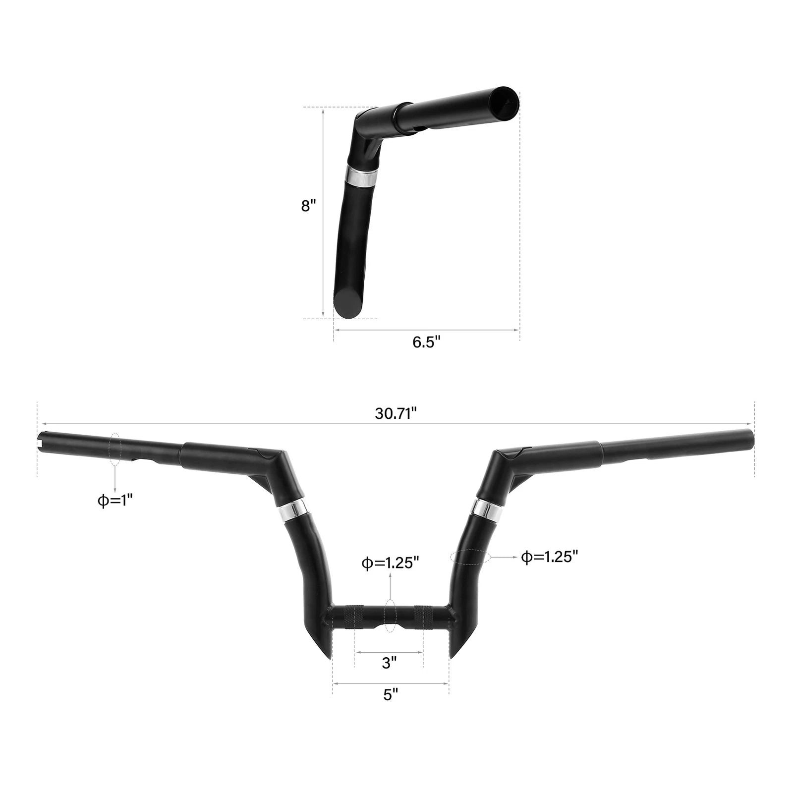 8" Rise Adjustable Handlebar for Harley Softail FLSTF FXST (2000–2017)