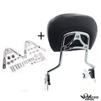 Chrome Backrest Sissy Bar Pad Docking for Harley Touring Road King (1997–2008)