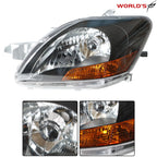 Headlight Pair for Toyota Yaris (2007–2012) Black Housing Halogen
