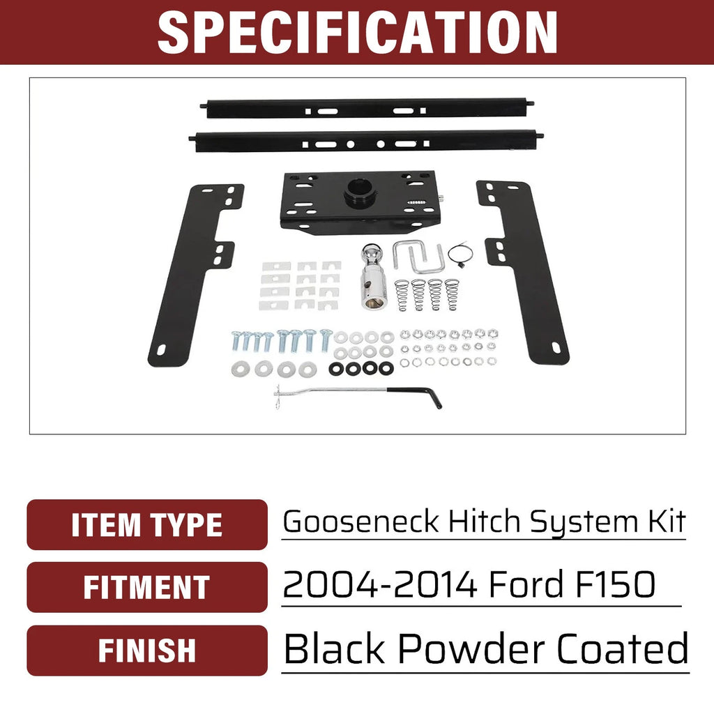 Gooseneck Trailer Hitch System for Ford F150 (2004–2014) Under Bed Kit