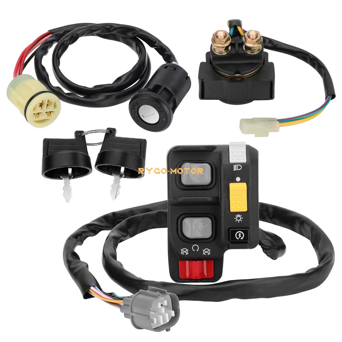 Handlebar Key Starter Relay Switch Kit for Honda TRX350TE/FE Rancher ES (2000–2005)