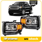 2Pcs Projector Headlights with DRL for GMC Canyon (2015–2022) Black Housing