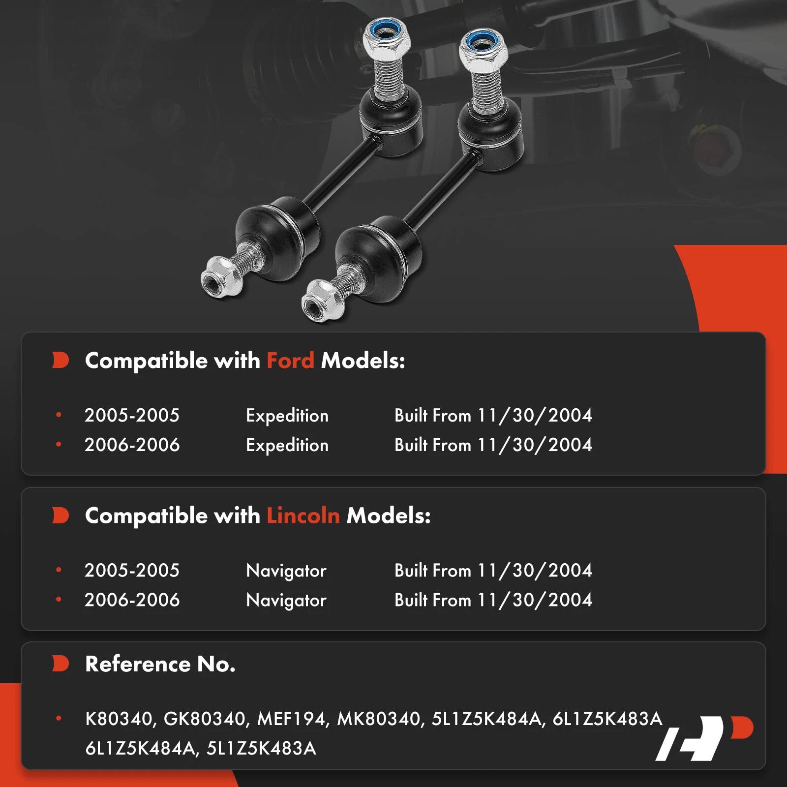 2X Front Sway Bar Link for Ford Expedition Lincoln Navigator (2005-2006)