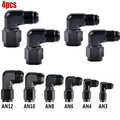 4x 6/8/10AN Female to Male Flare 90° Swivel Hose Fitting Adapter for Car (—–—)