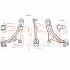 8pcs Lower Control Arms Kit for Ford Edge Lincoln MKX (2007–2014)