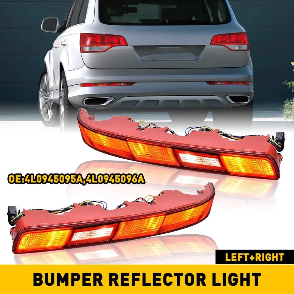 2PC LED Rear Bumper Lamp Reflector Tail Brake Light for Audi Q7 (2006–2015)