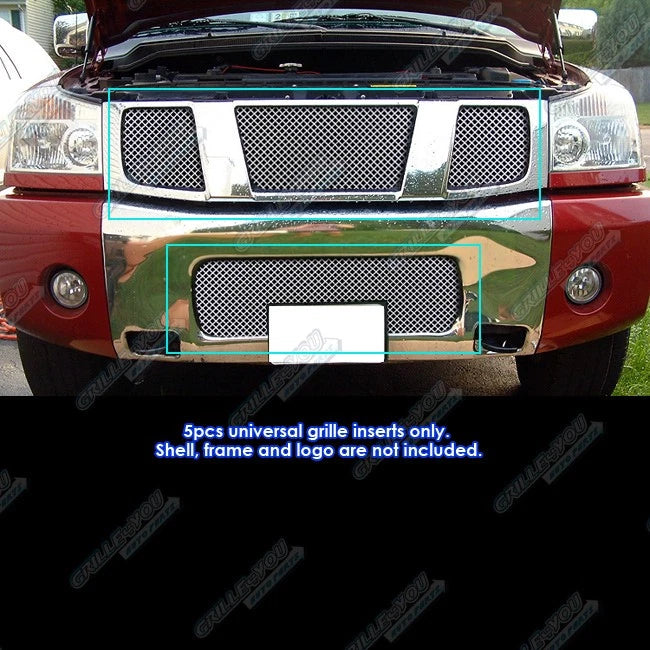 Set of 5 Stainless Steel Chrome Wire Mesh Grille 16"x48" for Universal