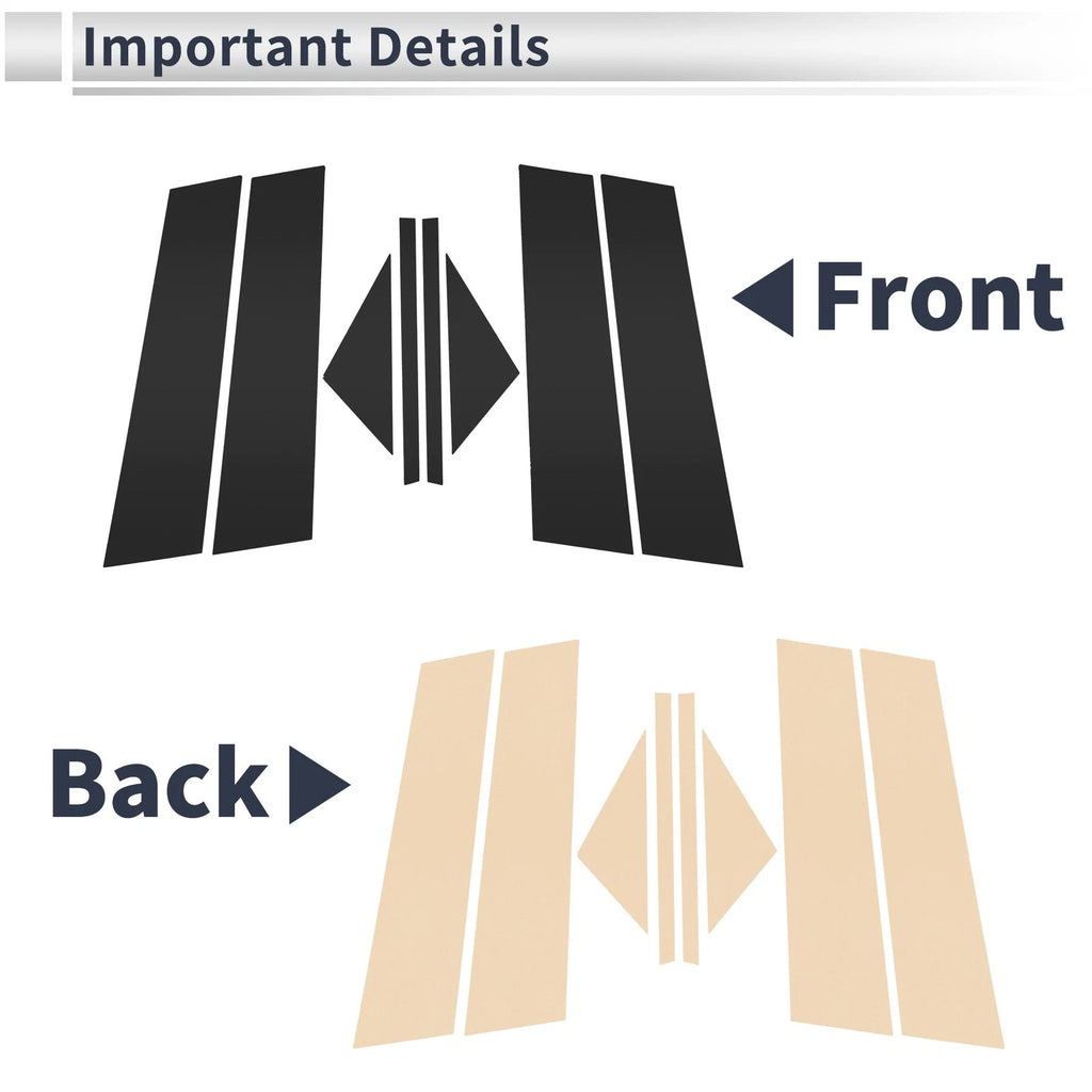 Set of 8 Door Pillar Window Trim for Mazda 3 Axela (2020–2024) Black