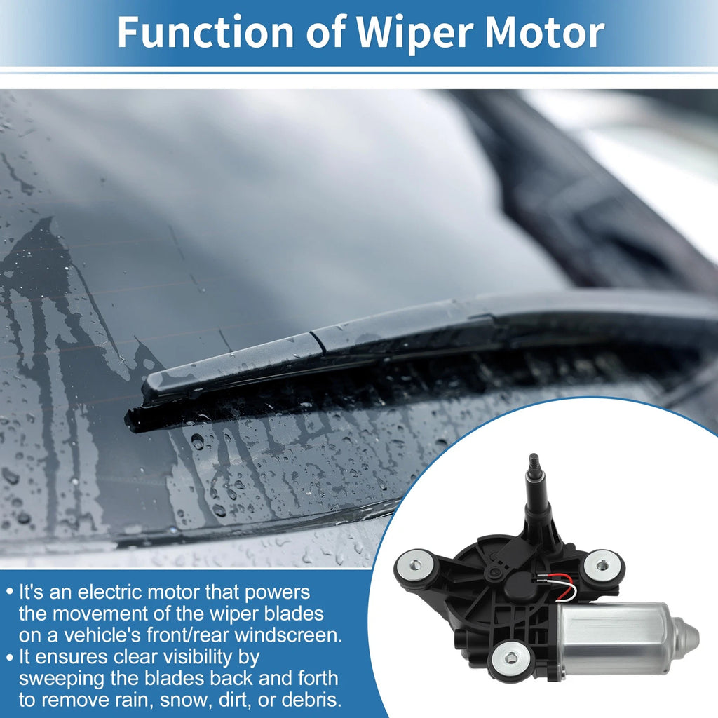 Rear Windscreen Wiper Motor for Ford KA (2008–2016), Fiat 500 (2007–2025) 3 Pin