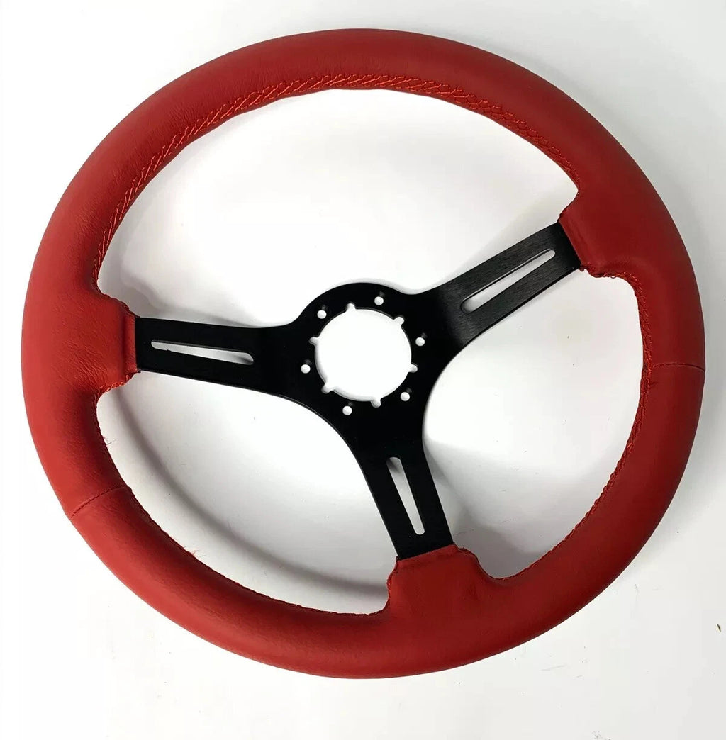 14in Slotted Steering Wheel Grip with Horn Button for Red Leather (2005–2025)