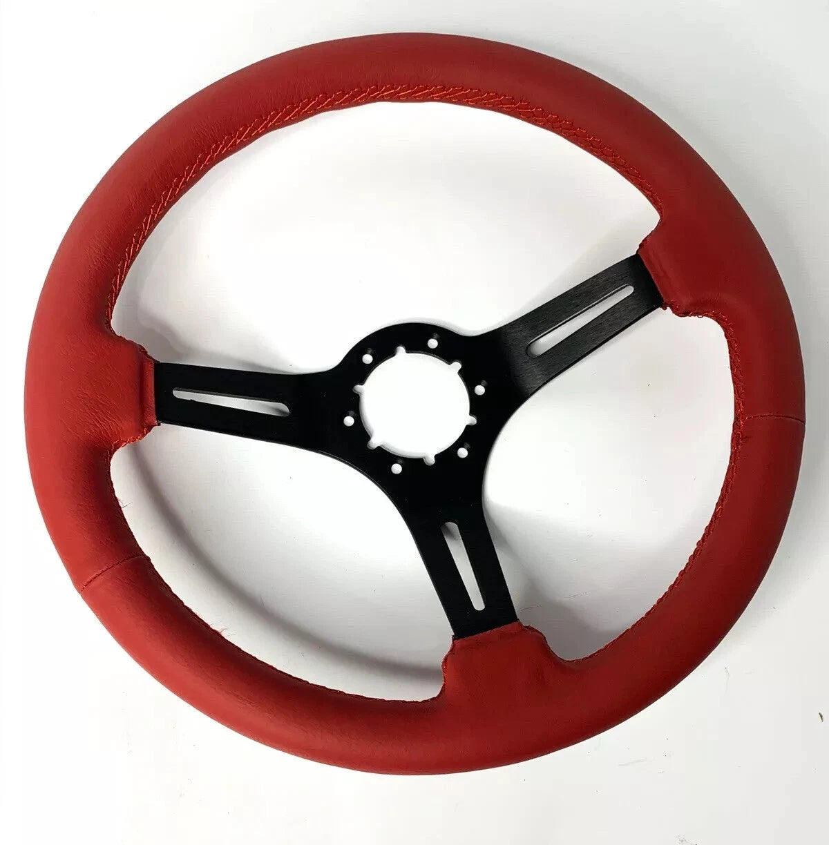 14in Slotted Steering Wheel Grip with Horn Button for Red Leather (2005–2025)