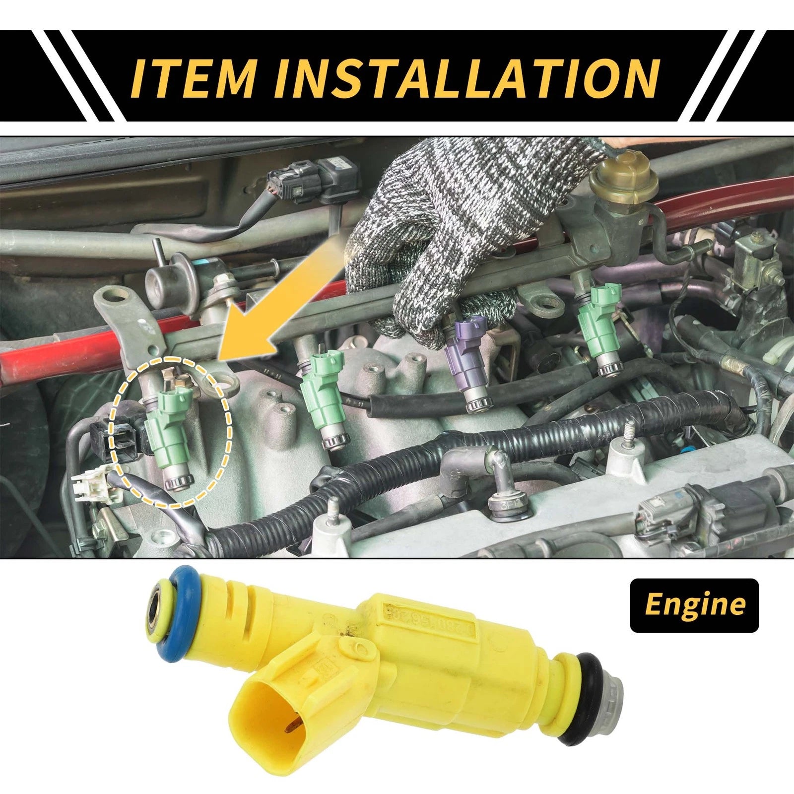 Fuel Injector for Ford Ranger (2004–2006) 4 Holes Yellow