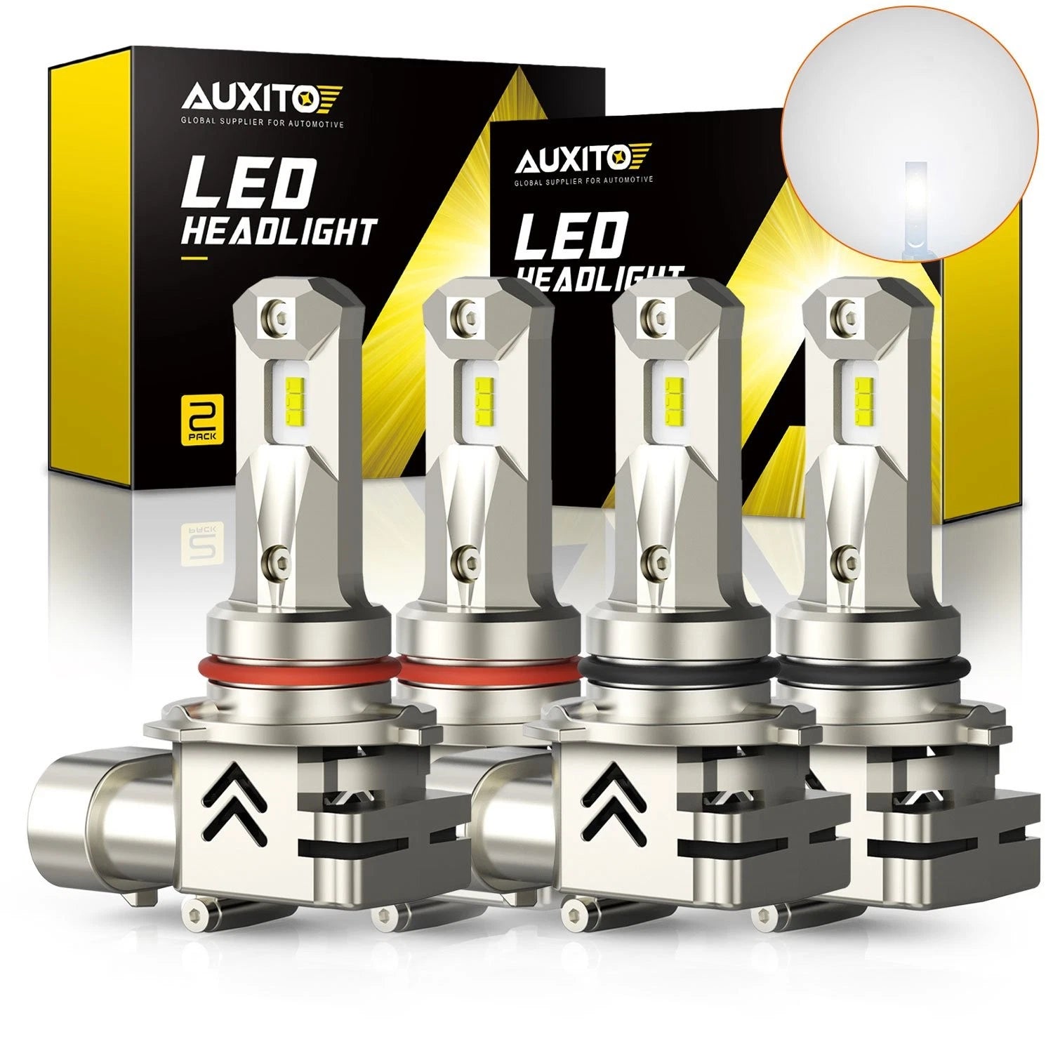 AUXITO 9005 9006 LED Headlight Bulbs 6000K White for Honda EXV