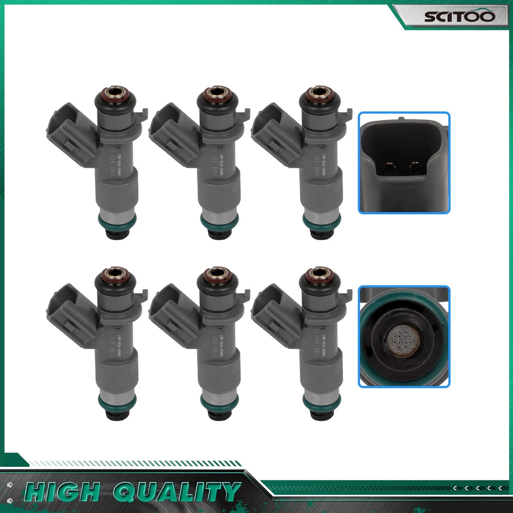 Set of 6 Fuel Injectors for Honda Accord Crosstour Acura MDX RDX RL TL TSX ZDX