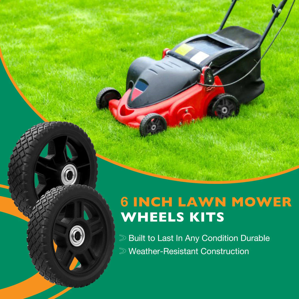 2X 6" Plastic Wheels for Craftsman Mower