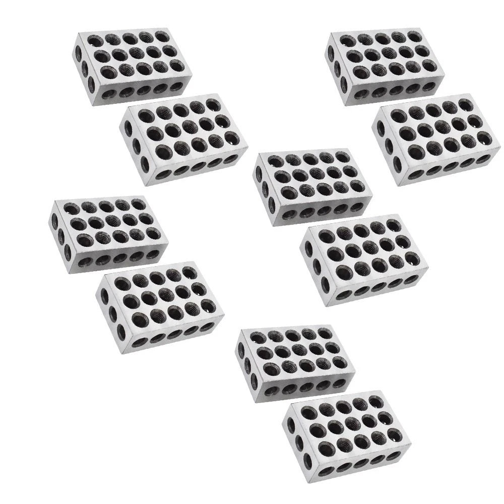 Set of 5 Machinist Blocks for Precision Work (23 Holes, .0002")