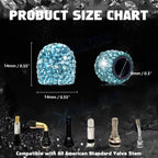 Handmade Crystal Rhinestone Universal Car Tire Valve Caps for Chrome (-)