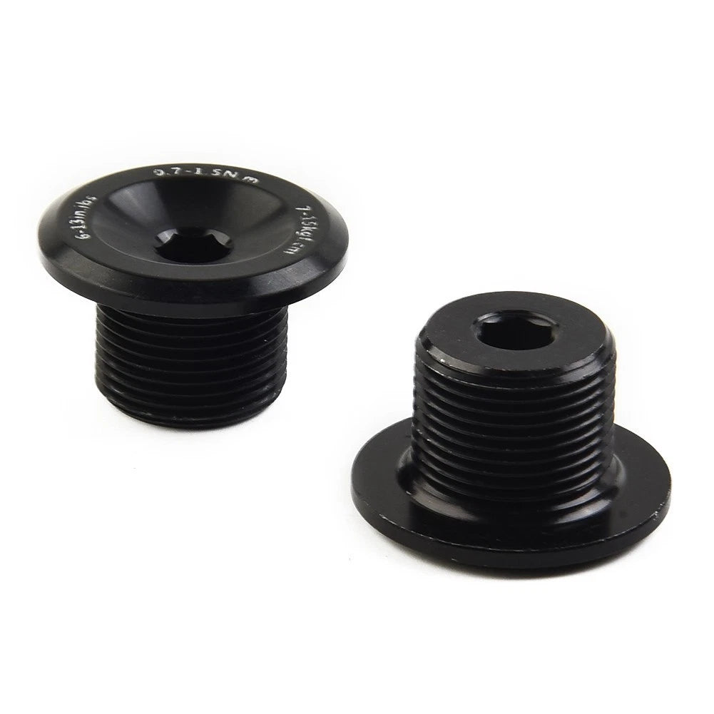 Set of 2 Crank Screws for Ebike (23.8mm, Aluminum Alloy, Black)