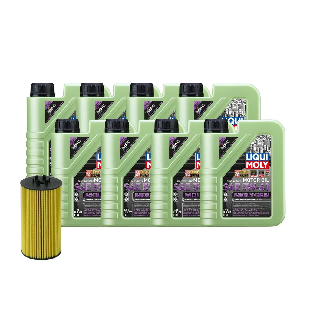 Oil Change Kit 5W-40 for Audi A8 Quattro (2000–2002) - 8L Liqui Moly Molygen, Wix