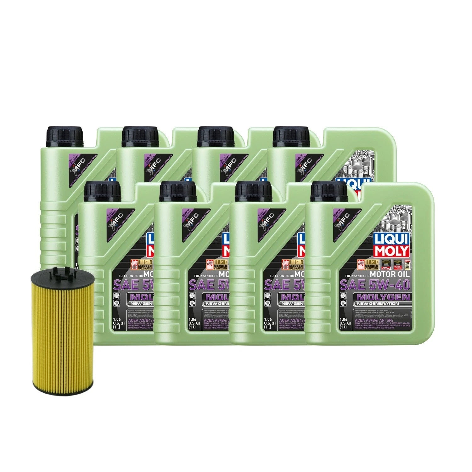 Oil Change Kit 5W-40 for Audi A8 Quattro (2000–2002) - 8L Liqui Moly Molygen, Wix