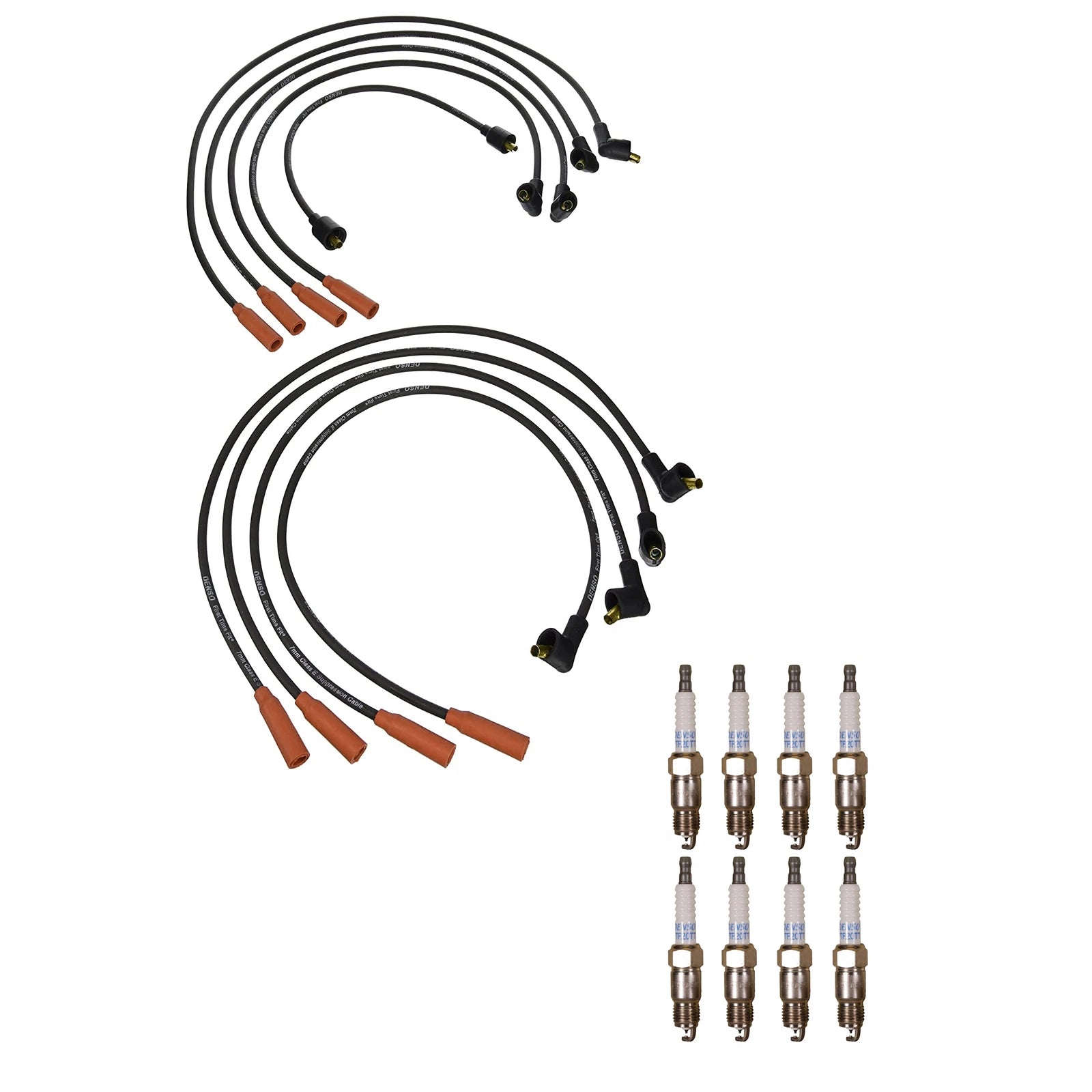 Denso Wire Set & Platinum TT Spark Plugs Kit for Ford 5.0 V8 (0.040)