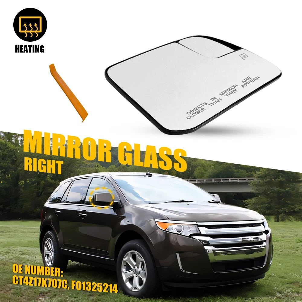 Heated Mirror Glass for Ford Edge (2011–2014) Right Side No Blind Spot