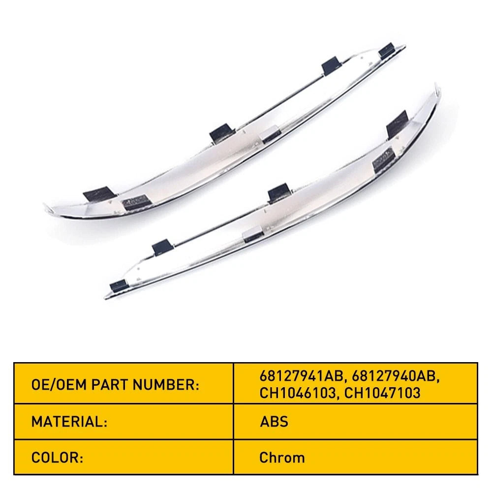 Set of 2 Chrome Front Bumper Moldings for Chrysler 300 (2011–2014) CH1046103
