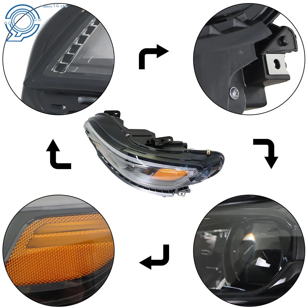 LED Driver Left Headlight for Jeep Cherokee (2019-2022) Black Housing