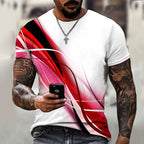Casual T-Shirt for Summer Activities (3D Print, Breathable Material)