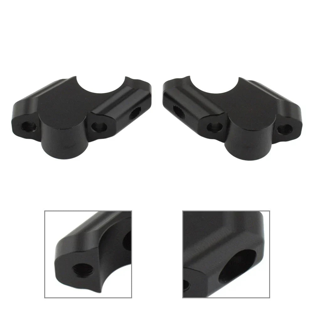 Black Offset Handlebar Riser Clamp for Yamaha Tenere 700 (2019-2025)